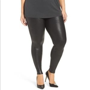 Spanx Black Faux Leather Plus Size Leggings